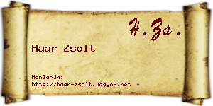 Haar Zsolt névjegykártya